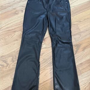 GAP Black Faux Leather Baby Boot Mid Rise Pants